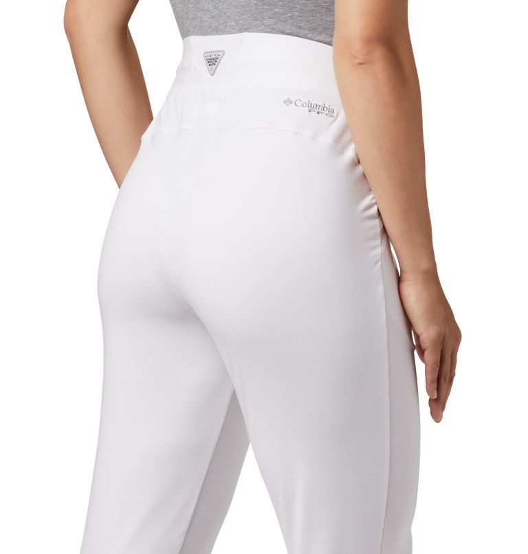 Women's Columbia PFG Slack Water Knit Jogger White | CA-O08C4