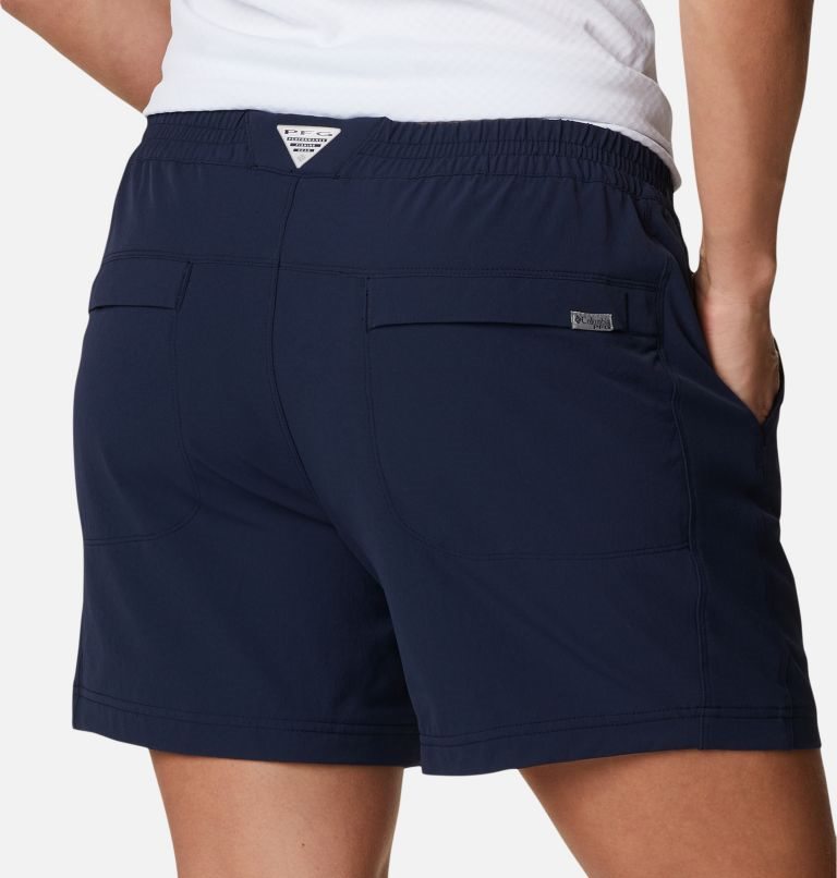 Women's Columbia PFG Slack Water Woven Shorts Navy | CA-S3A05