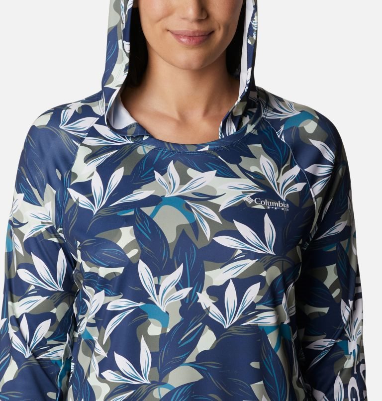 Women's Columbia PFG Super Tidal Tee Hoodie Flower | CA-HCA06