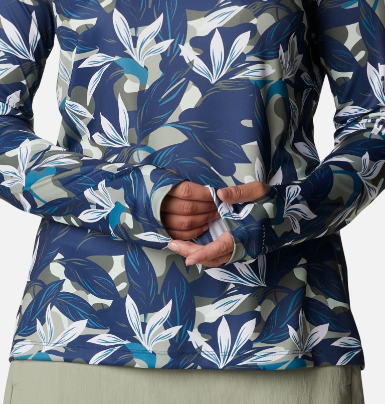 Women's Columbia PFG Super Tidal Tee Hoodie Flower | CA-HCA06