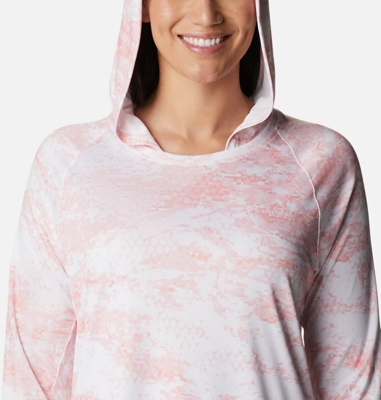 Women's Columbia PFG Super Tidal Tee Hoodie Pink | CA-S856A