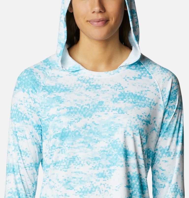 Women's Columbia PFG Super Tidal Tee Hoodie Turquoise | CA-T854A