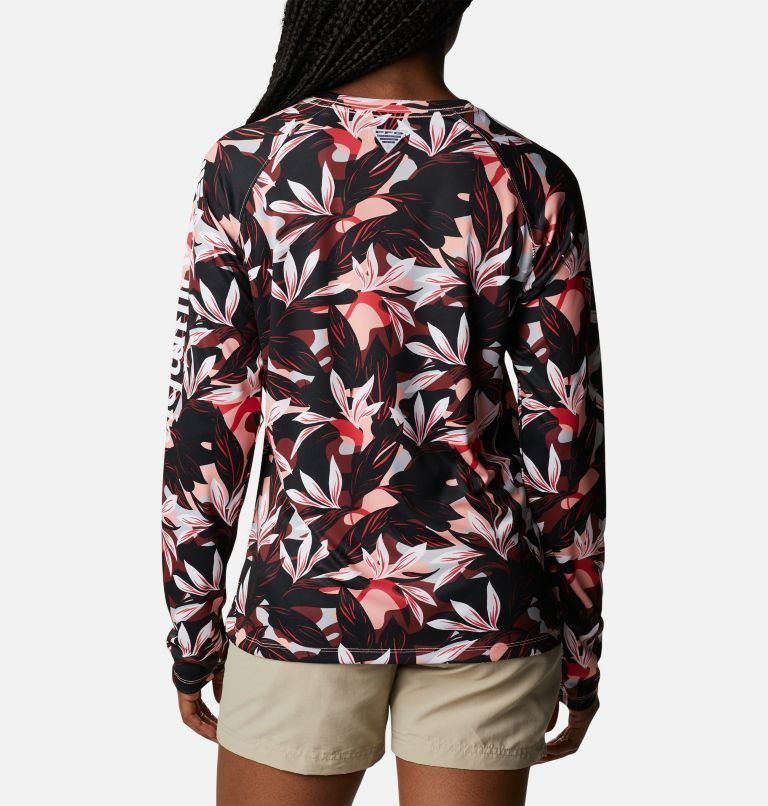 Women's Columbia PFG Super Tidal Tee Long Sleeve Sweatshirts Flower | CA-F06AC