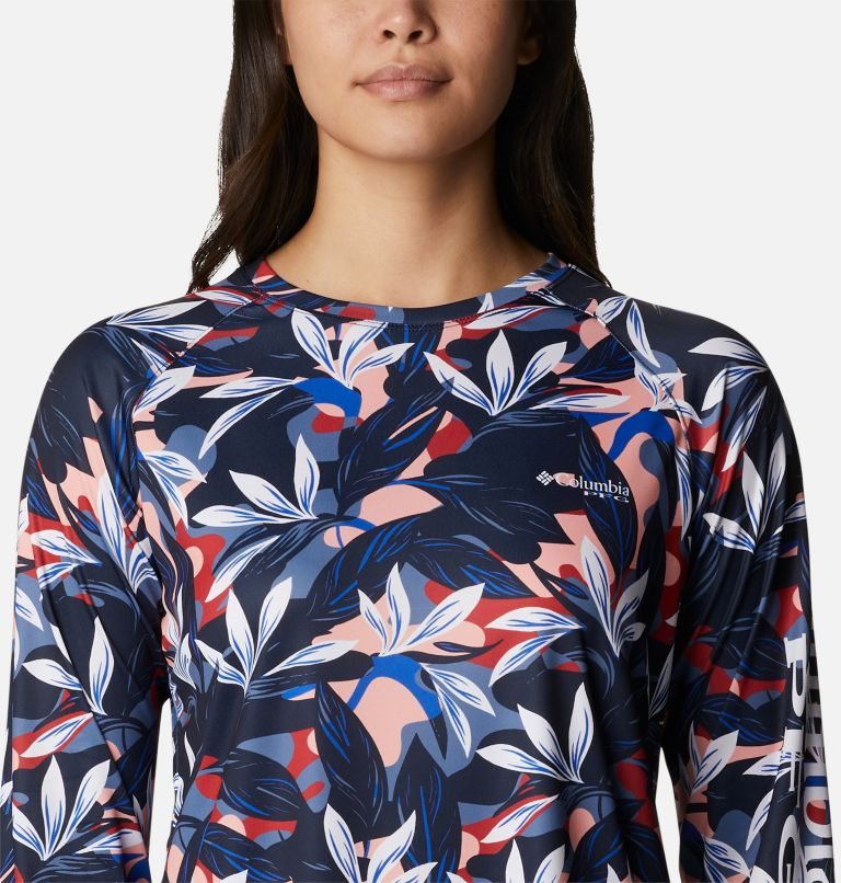 Women's Columbia PFG Super Tidal Tee Long Sleeve Sweatshirts Flower | CA-G5C84