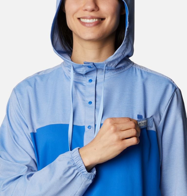 Women's Columbia PFG Tamiami Hoodie Blue | CA-Q3LC8