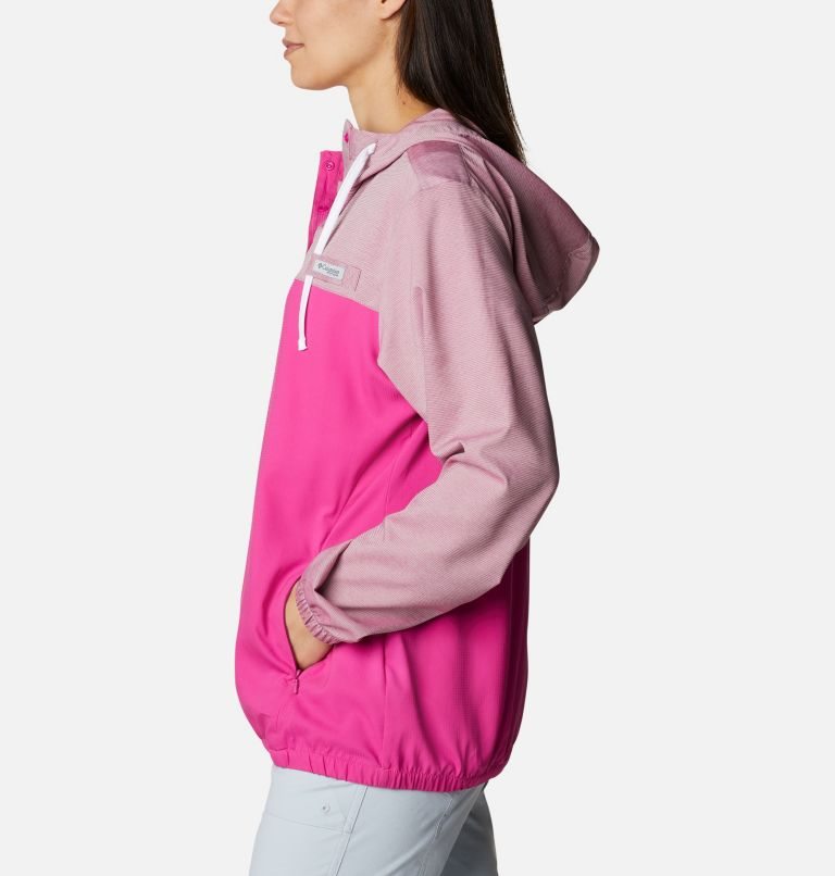 Women's Columbia PFG Tamiami Hoodie Fuchsia | CA-E146A