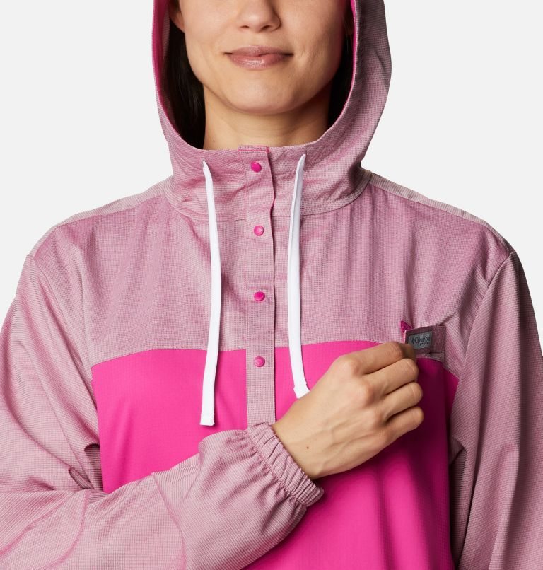 Women's Columbia PFG Tamiami Hoodie Fuchsia | CA-E146A