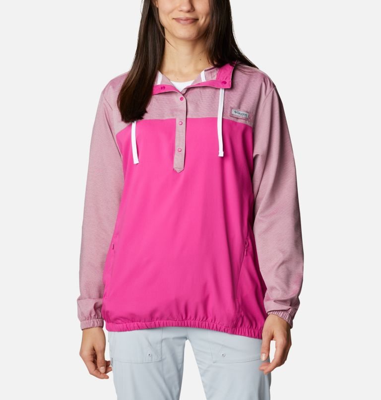 Women\'s Columbia PFG Tamiami Hoodie Fuchsia | CA-E146A