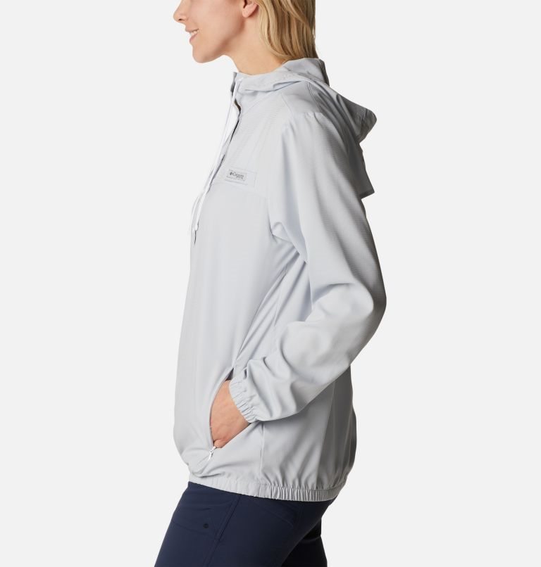 Women's Columbia PFG Tamiami Hoodie Light Grey | CA-Q15C6