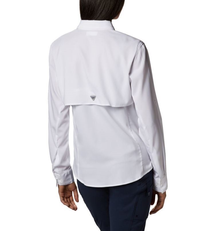 Women's Columbia PFG Tamiami II Long Sleeve Shirts White | CA-RAL0C