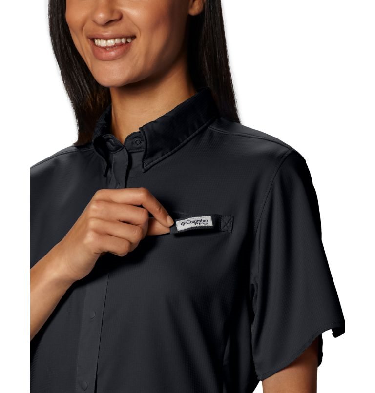 Women's Columbia PFG Tamiami II Short Sleeve Shirts Black | CA-A3C4A