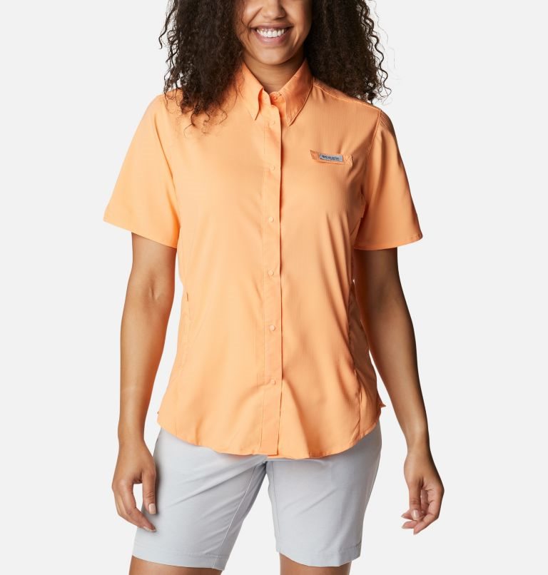 Women\'s Columbia PFG Tamiami II Short Sleeve Shirts Orange | CA-G0LC1