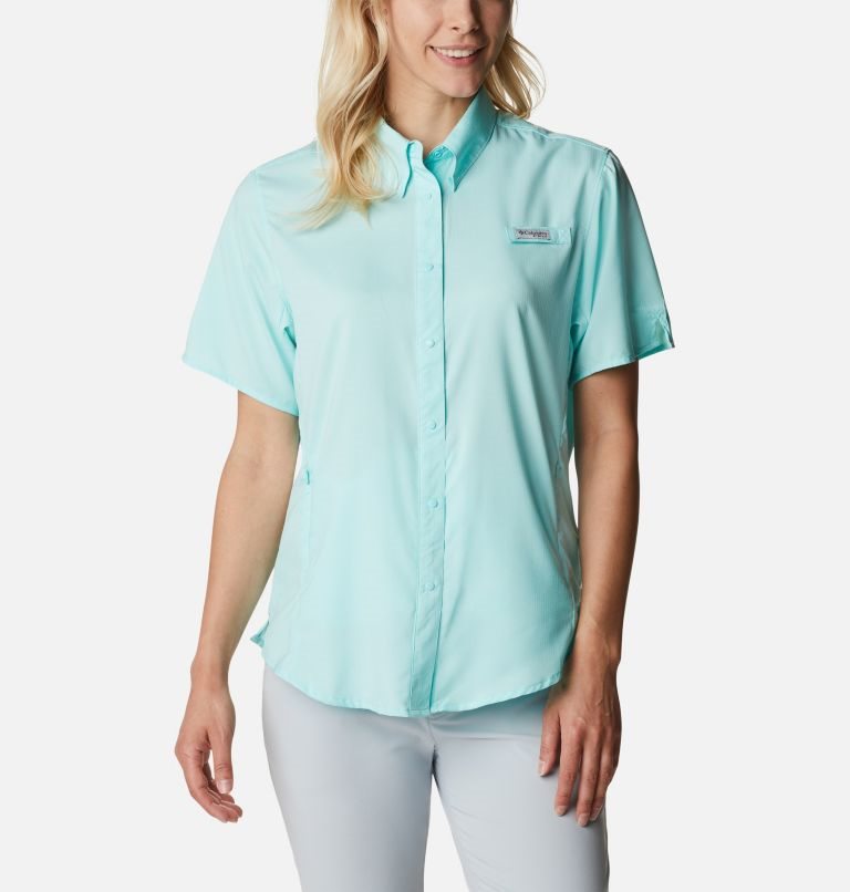 Women\'s Columbia PFG Tamiami II Short Sleeve Shirts Turquoise | CA-G1063