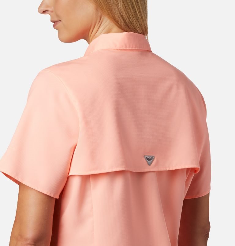 Women's Columbia PFG Tamiami II Short Sleeve Shirts Pink | CA-L8C56