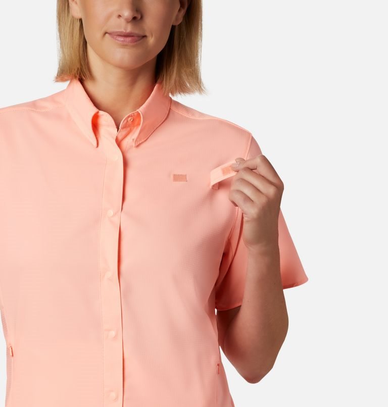 Women's Columbia PFG Tamiami II Short Sleeve Shirts Pink | CA-L8C56