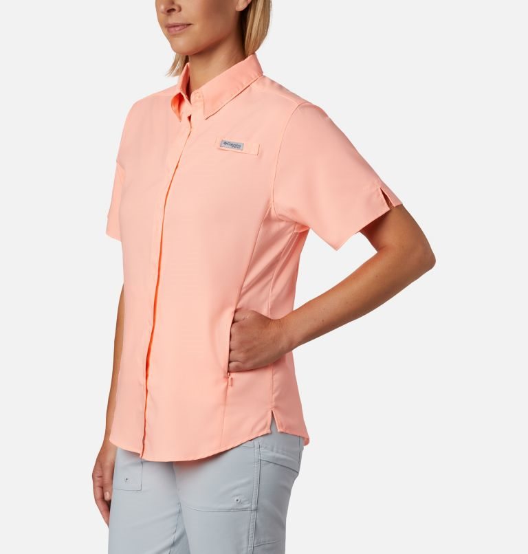 Women's Columbia PFG Tamiami II Short Sleeve Shirts Pink | CA-L8C56