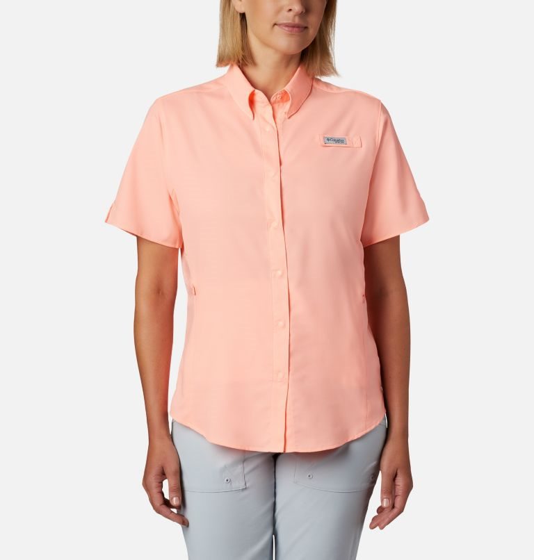 Women\'s Columbia PFG Tamiami II Short Sleeve Shirts Pink | CA-L8C56