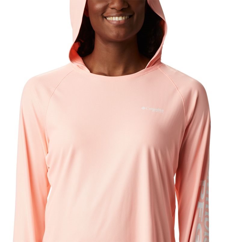 Women's Columbia PFG Tidal Deflector Hoodie Coral | CA-AC3A8