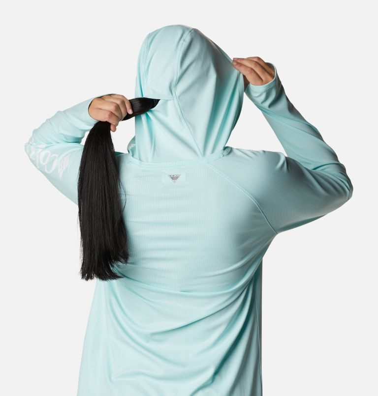 Women's Columbia PFG Tidal Deflector Hoodie Turquoise | CA-I50C4