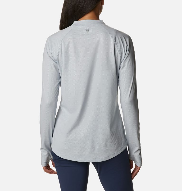 Women's Columbia PFG Tidal Deflector Ice Long Sleeve Sweatshirts Light Grey | CA-A0C86