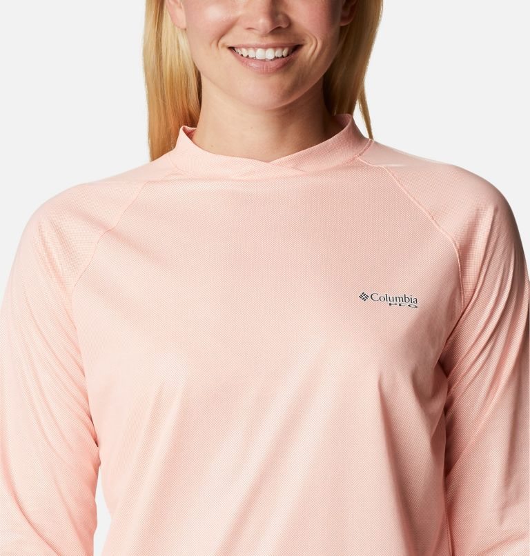 Women's Columbia PFG Tidal Deflector Ice Long Sleeve Sweatshirts Pink | CA-AAC53