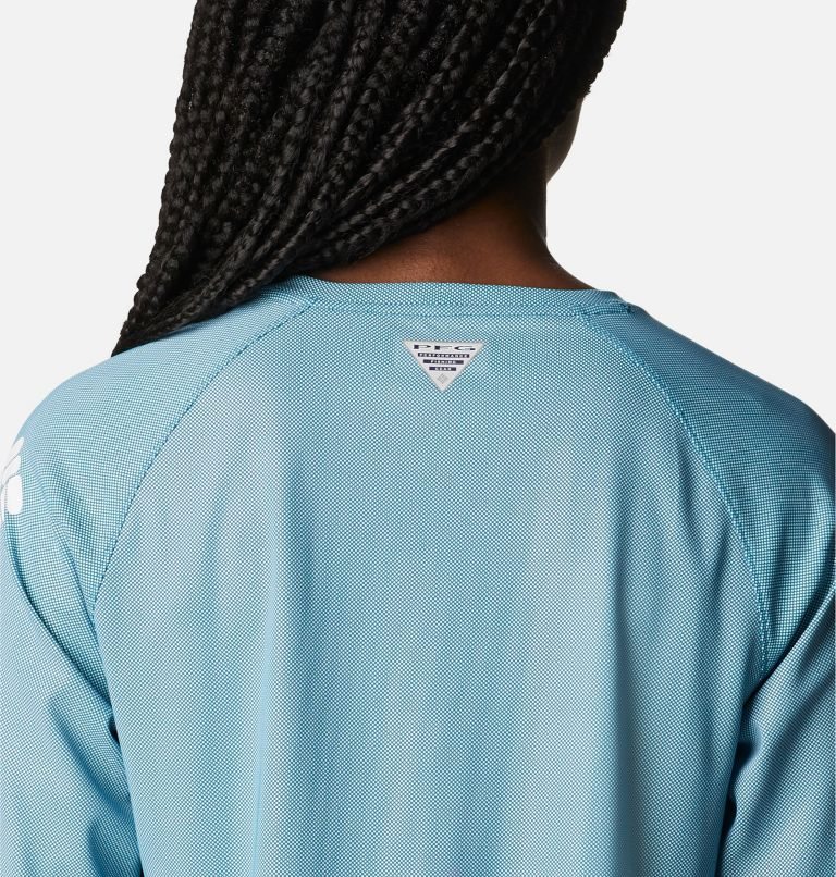 Women's Columbia PFG Tidal Deflector Long Sleeve Sweatshirts Blue | CA-N4A53