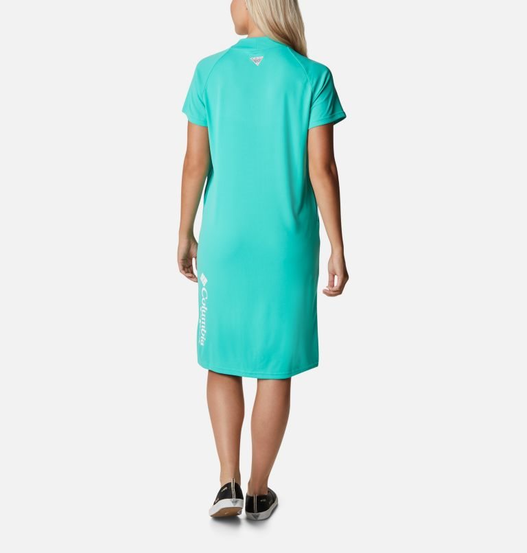 Women's Columbia PFG Tidal Tee Dress Turquoise | CA-I58LC