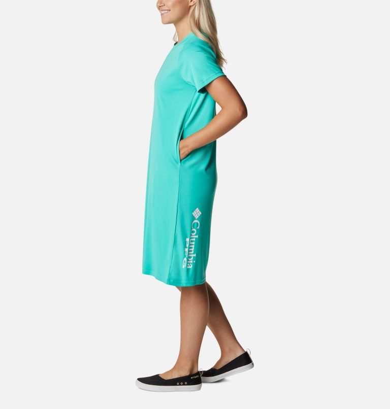 Women's Columbia PFG Tidal Tee Dress Turquoise | CA-I58LC