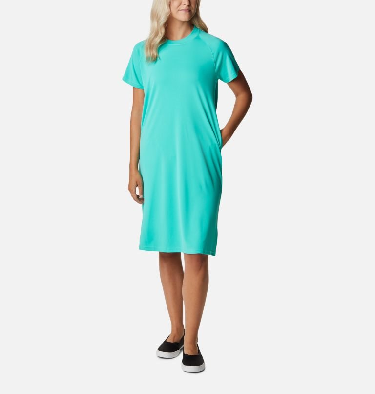 Women\'s Columbia PFG Tidal Tee Dress Turquoise | CA-I58LC