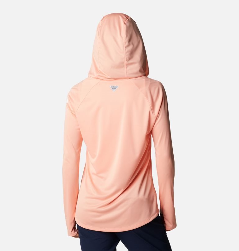 Women's Columbia PFG Tidal Tee Heather Hoodie Coral | CA-OA81C