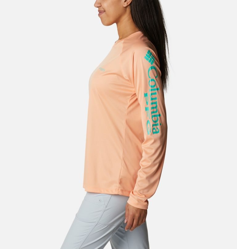 Women's Columbia PFG Tidal Tee Heather Long Sleeve Sweatshirts Coral | CA-W05C6