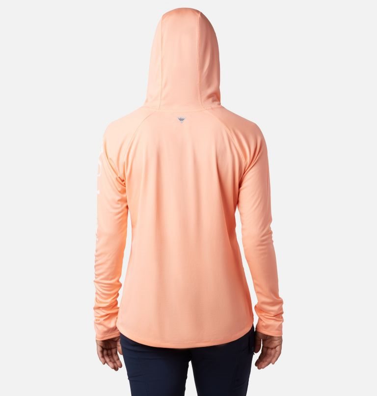 Women's Columbia PFG Tidal Tee Hoodie Coral | CA-HL3C6