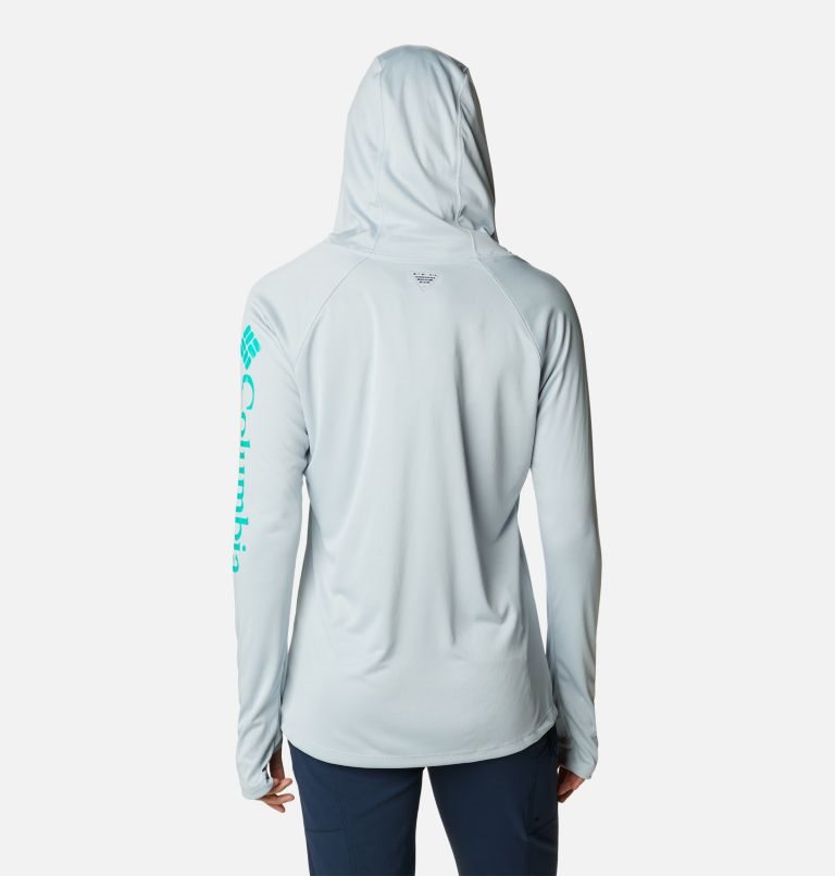 Women's Columbia PFG Tidal Tee Hoodie Light Grey | CA-N51C4