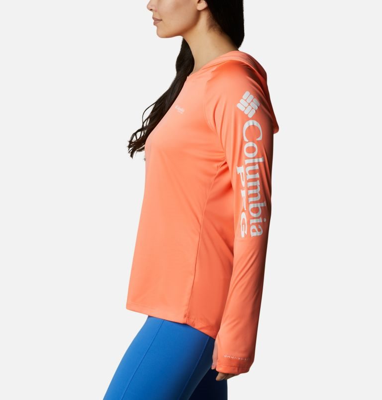 Women's Columbia PFG Tidal Tee Hoodie Orange | CA-O8CAL