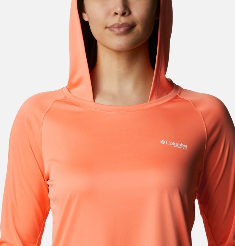 Women's Columbia PFG Tidal Tee Hoodie Orange | CA-O8CAL