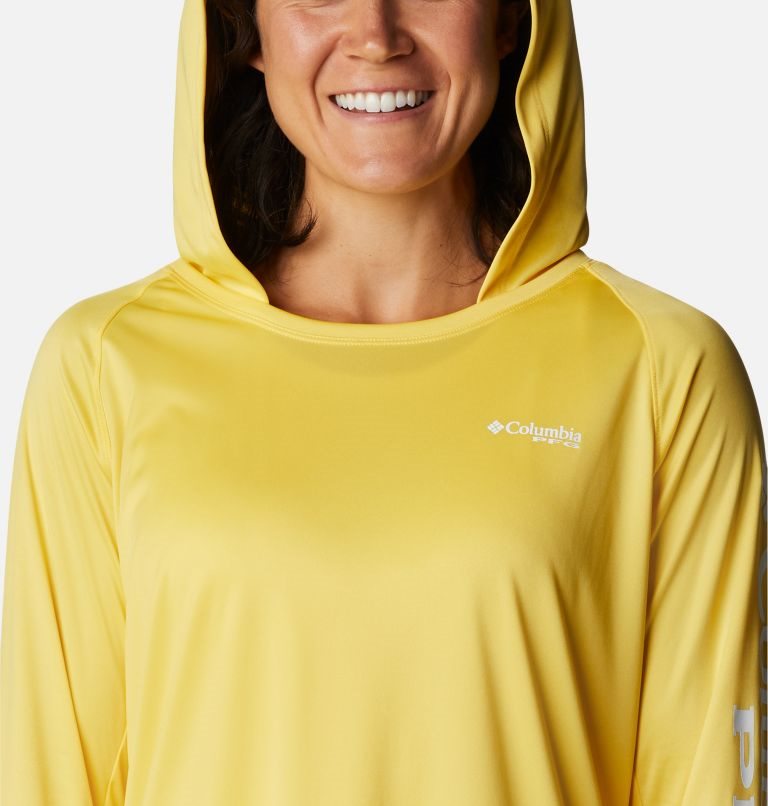 Women's Columbia PFG Tidal Tee Hoodie Yellow | CA-D58C4