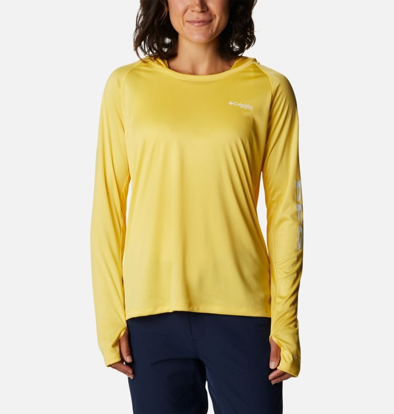 Women\'s Columbia PFG Tidal Tee Hoodie Yellow | CA-D58C4