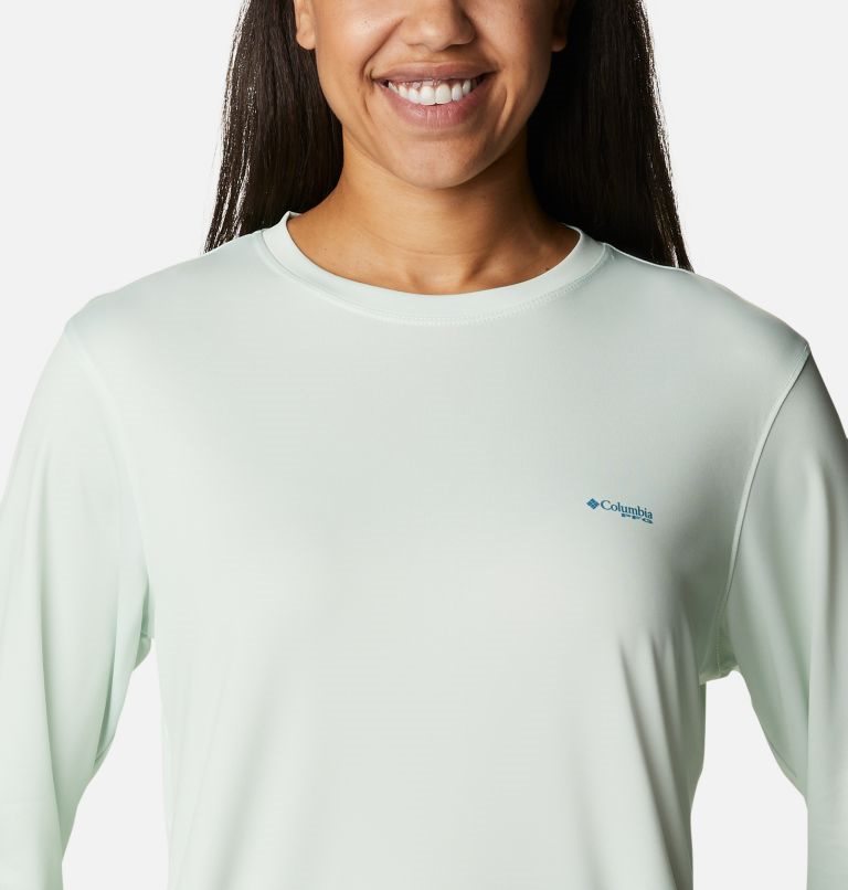 Women's Columbia PFG Tidal Tee Hook-Up Long Sleeve Sweatshirts Mint | CA-P6L01