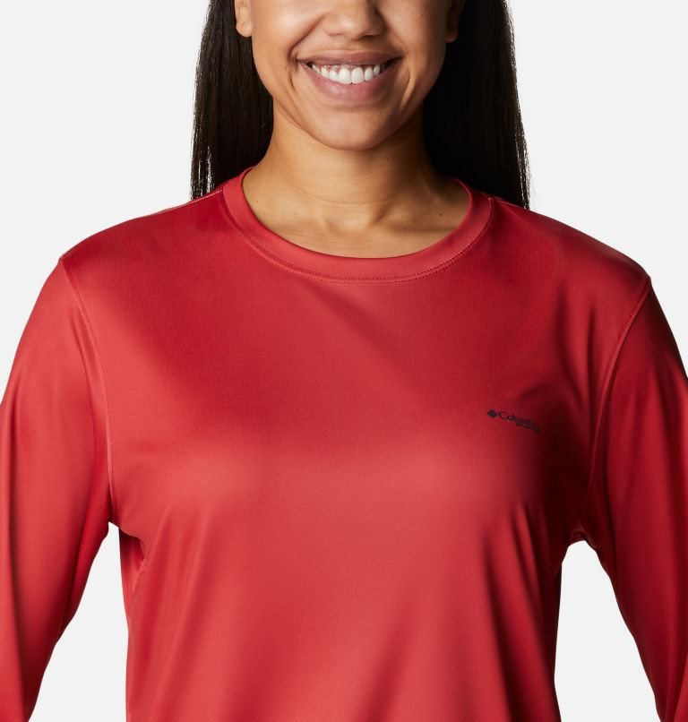 Women's Columbia PFG Tidal Tee Hook-Up Long Sleeve Sweatshirts Red | CA-S468A