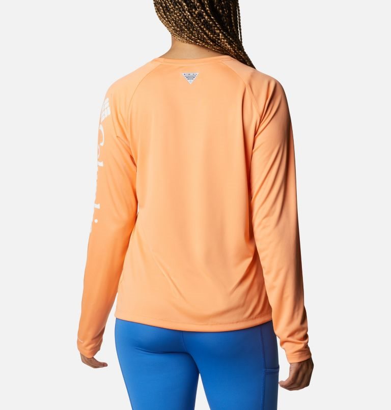 Women's Columbia PFG Tidal Tee II Long Sleeve Sweatshirts Orange | CA-B0CL1