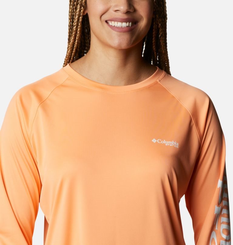 Women's Columbia PFG Tidal Tee II Long Sleeve Sweatshirts Orange | CA-B0CL1