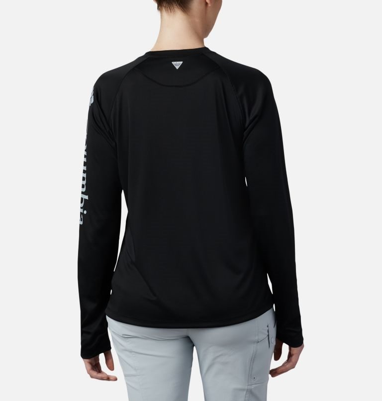 Women's Columbia PFG Tidal Tee II Long Sleeve Sweatshirts Black | CA-G4A1L