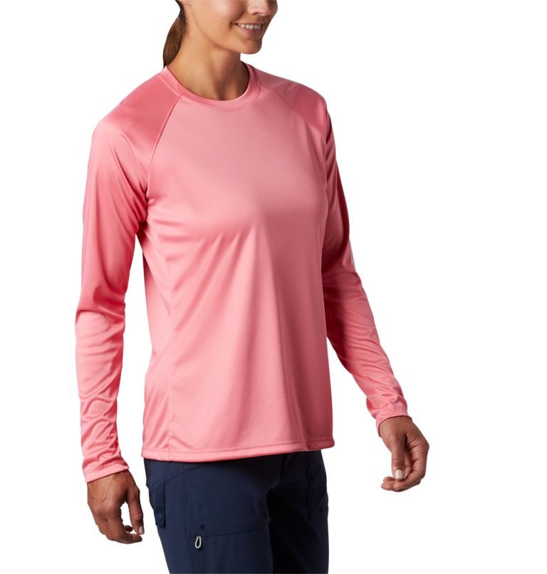 Women's Columbia PFG Tidal Tee II Long Sleeve Sweatshirts Pink | CA-L8A0C