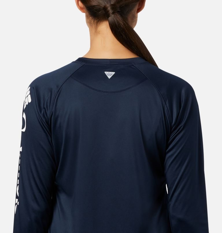 Women's Columbia PFG Tidal Tee II Long Sleeve Sweatshirts Navy | CA-N5031