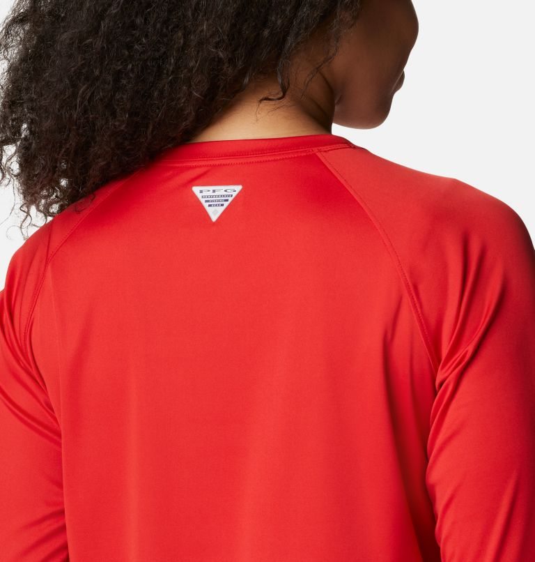 Women's Columbia PFG Tidal Tee II Long Sleeve Sweatshirts Red | CA-P146L