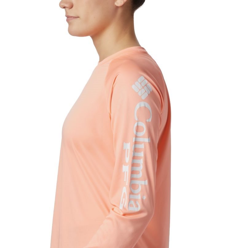 Women's Columbia PFG Tidal Tee II Long Sleeve Sweatshirts Pink | CA-V3C1A