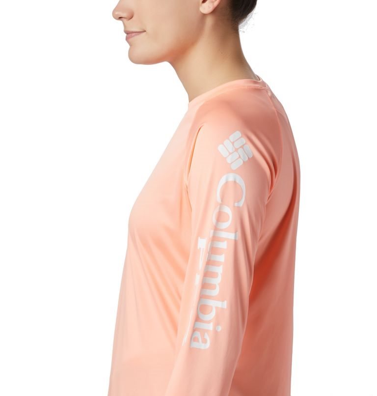 Women's Columbia PFG Tidal Tee II Long Sleeve Sweatshirts Pink | CA-V3C1A