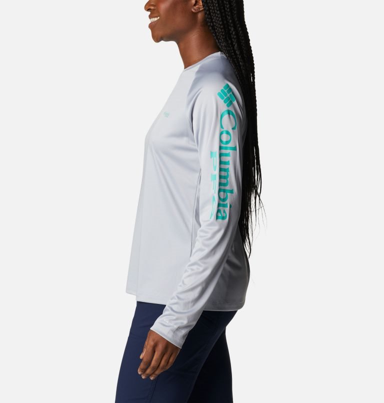 Women's Columbia PFG Tidal Tee II Long Sleeve Sweatshirts Light Grey | CA-Z560C