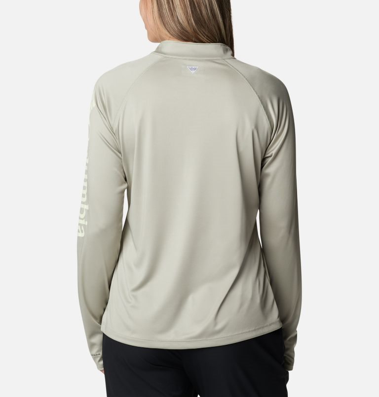 Women's Columbia PFG Tidal Tee Quarter Zip Long Sleeve Sweatshirts Olive | CA-E6LA4