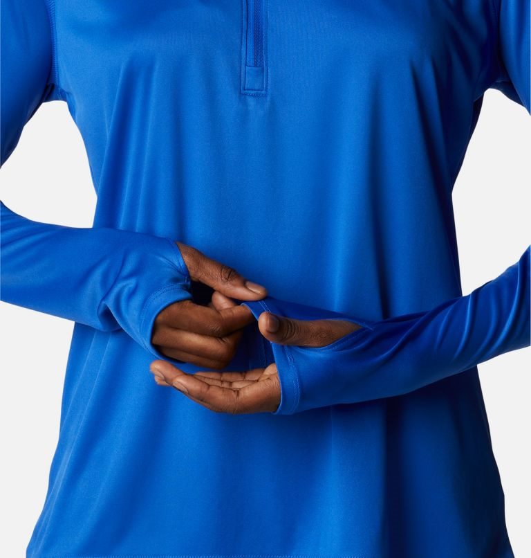 Women's Columbia PFG Tidal Tee Quarter Zip Long Sleeve Sweatshirts Blue | CA-UL401